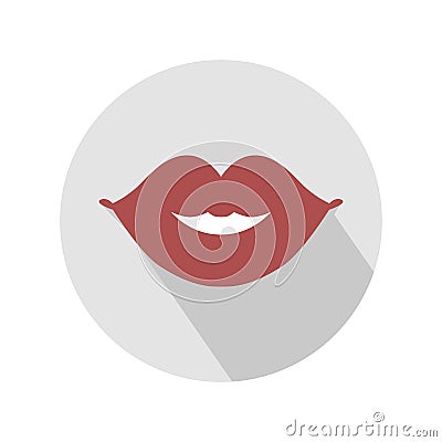 Red lip with shadow Stock Photo